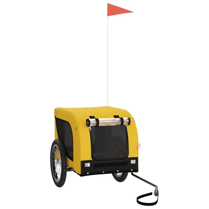 Фарм-причіп для собак Gecheer, вантажопідйомність 45 кг, жовто-чорний, з прапором та відбивачами