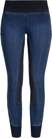 Джинсові легінси для верхової їзди RIDERS CHOICE з повним силіконовим покриттям та кишенею для телефону - RidersDeal Collection, 32, Темно-синій