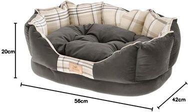 Клітка-лежанка для собак та котів Ferplast Charles, коричнево-чорна, з подушкою, 56 x 42 x 20 см