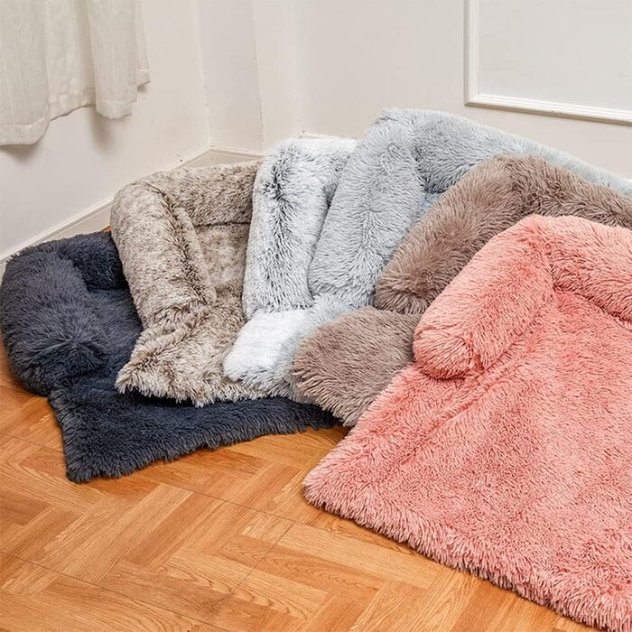 Ліжко для собак і котів NYESCASA XL 120x90 см, плюшевий диван, теплий, нековзкий, м'який, для великих і малих порід, коричневий