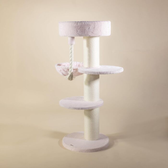 Дряпка для великих котів RHRQuality Maine Coon Sleeper рожевий Teddy Plus з товстими 15 см сизалевими стовпами