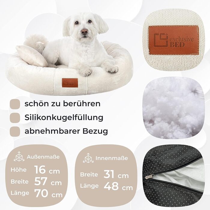 Килимок для собак Лілі - м'який, зносостійкий, з Sorisso-тканини (M, Бежевий)