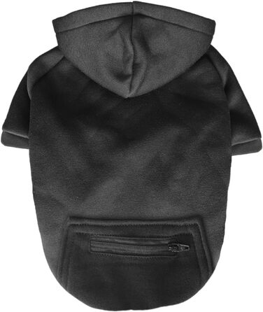 Теплий зимовий халат для собак з кишенею Jecikelon. Худі для цуценят, тепла одіяння для маленьких собак, чихуахуа. Розмір X-Large, чорний.