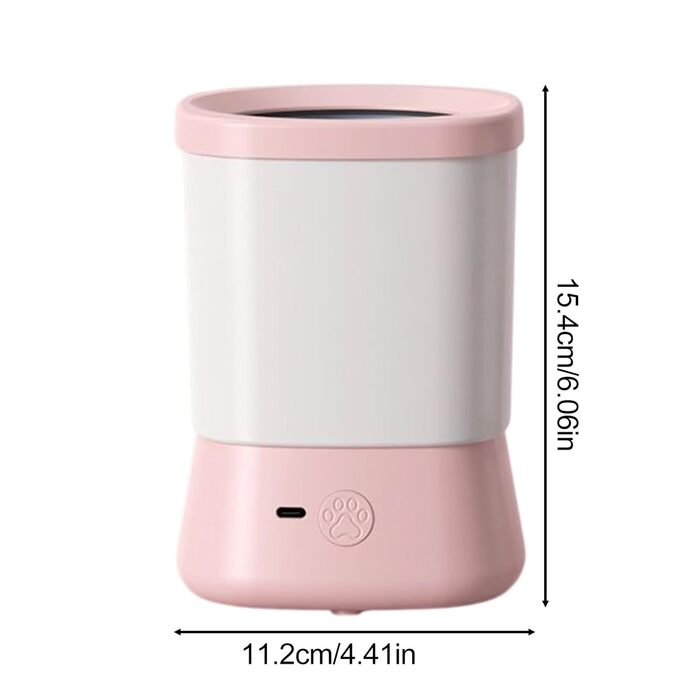 Автоматичний мийка лап для собак, 2-ступеневий захист від бризок, аксесуари для миття лап, для прогулянок, активного відпочинку, подорожей, після прогулянки (рожевий)