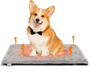 Nobleza Самогрівальна килимок для собак та котів, тепла підстилка для домашніх тварин на зиму, подушка для собак, 91x58x4 см, сірий