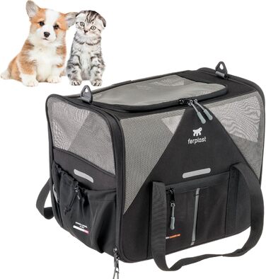 Переноска для собак та котів Ferplast Voyager Carrier, чорний колір, 50x35x37 см, до 15 кг
