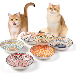 Набір мисок для котів (6 шт.) з кераміки: миски для корму, годівниці, мисочки для води