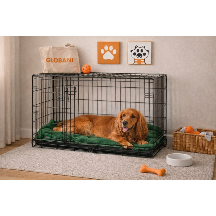 Металева клітка-переноска для собак GLOBANI, 90x60x67 см