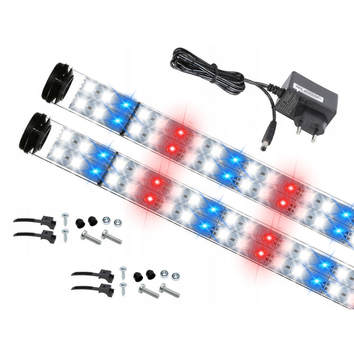 LED-світильник FULL SPECTRUM 2x30см для акваріуму та GROW, подвійний ряд діодів