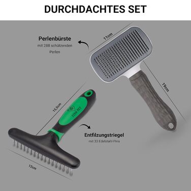 Набір щіток для собак та котів FinoPet 2 шт. з щіткою для підшерстя та інструментом для догляду за кігтями. Ідеальний аксесуар для догляду за шерстю та кігтями цуценят та дорослих тварин.