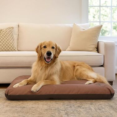 Матрац для собак, лежанка для собак великих, середніх та маленьких порід - водонепроникний килимок для собак, м'який лежак з піною, Outdoor та міцний матрац для собак - 115x80x12 см, світло-коричневий R3(115 x 80 см), світло-коричневий