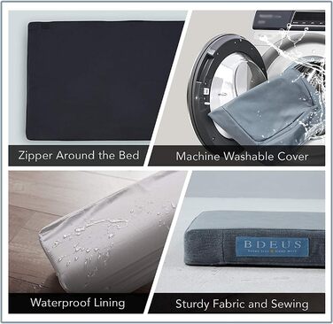 Ортопедичне ліжко для собак з гелевим шаром та піною з пам'яті, вологостійке, для великих та маленьких собак, знімний чохол, XL, помаранчеве