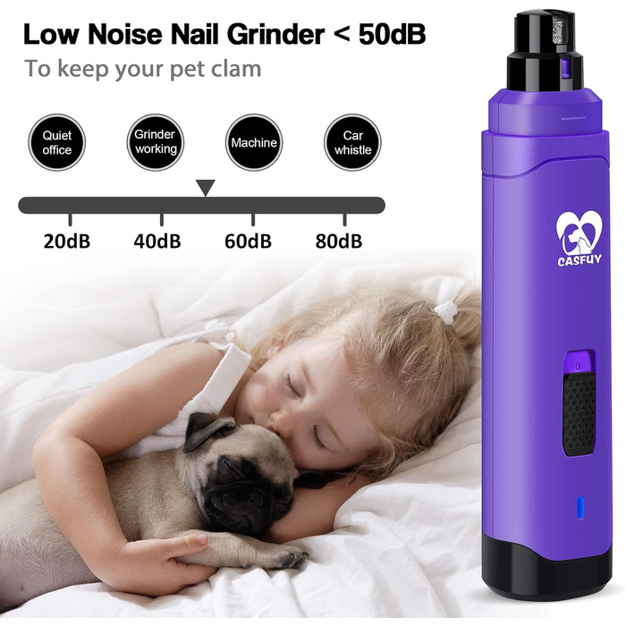 Електричний триммер для собак та котів Casfuy - професійний, 2 швидкості, фіолетовий