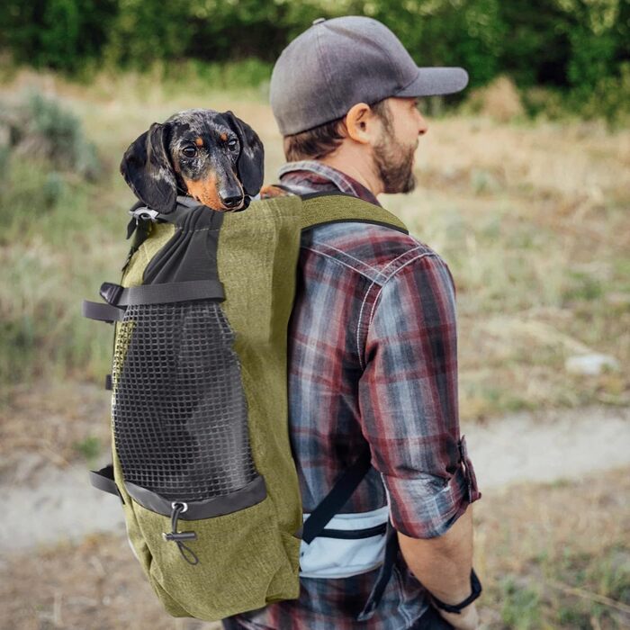 PETCUTE Рюкзак-переноска для собак і котів, рюкзак для подорожей, дихаюча сітка, до 10 кг, світло-коричневий