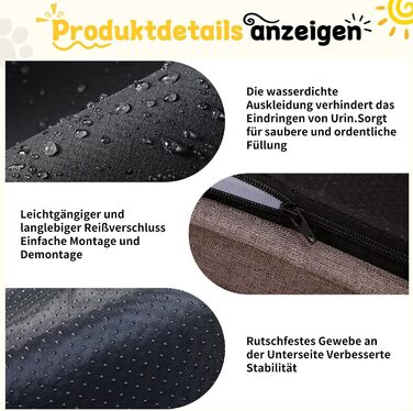 Ортопедичне ліжко для собак маленьких порід 75x60x19,8 см, з високощільним губчатим наповнювачем, для здорових суглобів, знімний водонепроникний чохол, зручне, неслизьке, хакі