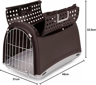 Транспортна клітка Tiendanimal, унікальний дизайн, з верхніми дверцятами, чорна