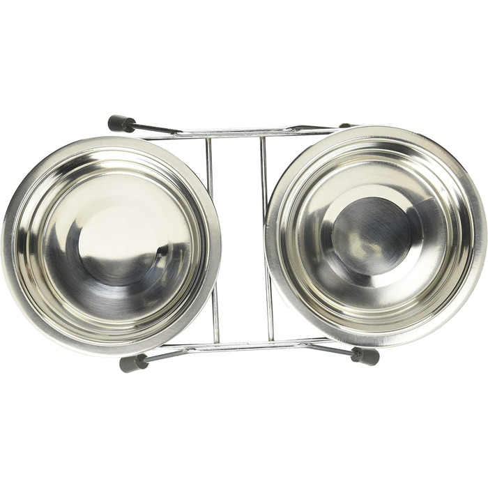 Набір мисок TRIXIE з захистом від перекидання, нержавіюча сталь, 2 шт по 1,5 л, сірий