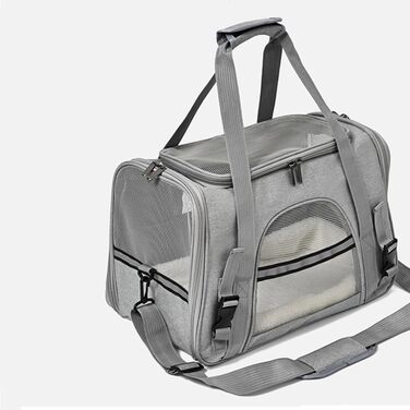 Сумка-переноска для котів та собак | Легка, зручна, дихаюча переноска для тварин на плечі, для прогулянок на вулиці, сірого кольору