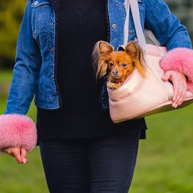 Сумка-переноска для собак та котів Boutique Zoo - рожева (штучна шкіра), до 5 кг