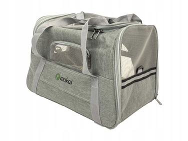 Транспортувальна сумка-переноска для котів та собак, сіра, зручна та портативна