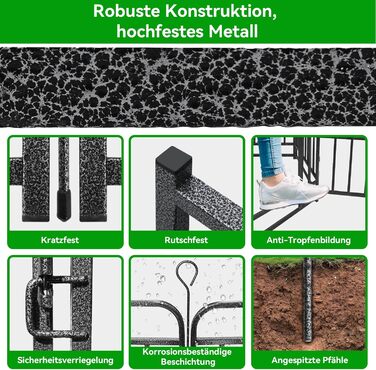 КіяГро вольєр для цуценят 544см, 8-секційний, розкладний, з дверцятами, для собак, котів, кроликів, для саду, без інструментів