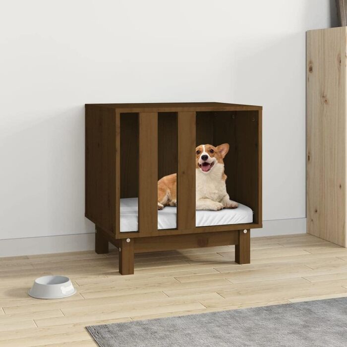 Будка для собаки з масиву сосни 50x40x52 см, медово-коричнева vidaXL