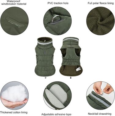 Водонепроникний зимовий теплий халат для собак з флісовою підкладкою, для маленьких, середніх та великих собак