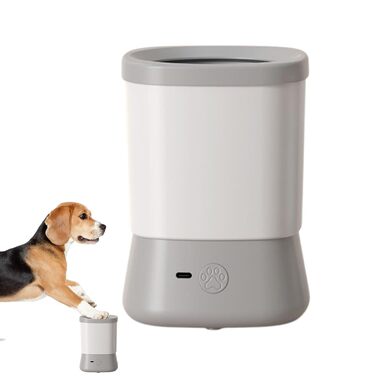 Автоматична мийка для собак: 2 швидкості, захист від бризок, для дому, подорожей, прогулянок (сіра)