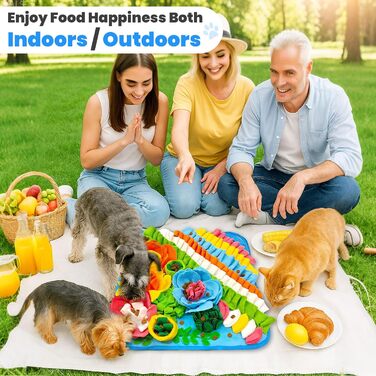 Набір килимків для собак PetCare: килимок для нюхання та килимок для ласощів. Інтерактивне іграшкове пазл для цуценят, маленьких собак та котів. Розвиває когнітивні навички, стимулює розумову активність. Підходить для всіх порід. Розмір: 38,1 x 38,1 см (к