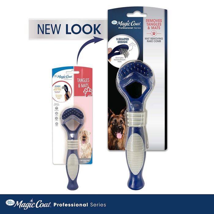 Професійний гребінець для догляду за шерстю собак Four Paws Magic Coat Series, чорний & сірий