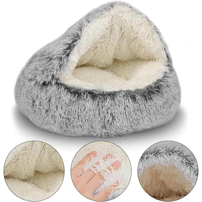 М'яке ліжко-гніздишко для котів та собак 50 см, зручне та тепле, для зимових місяців