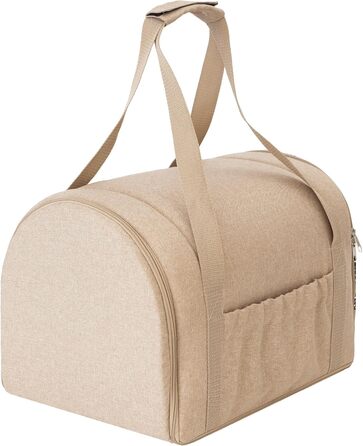 Транспортна сумка для собак та котів, сумка-переноска для тварин, Beige, 31x49x31 см, еко-лляна тканина