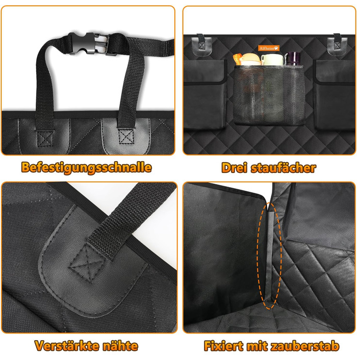 Захист для багажника автомобіля Alfheim для собак - водонепроникний килимок з міцного матеріалу, неслизький, з боковим захистом, чорний. Підходить для авто, позашляховиків, вантажівок