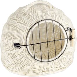 Тігана Корбгніздо Транспортний кошик для котів, Корбгніздо з лози, Білий (50 см без подушки)