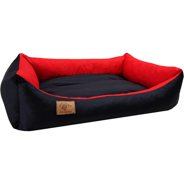 Крісло-лежанка для собак та котів Odol-Plu, 90x60 см, вологостійке, чорно-червоне