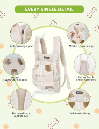 Рюкзак для тварин: переноска для собак та котів, регульована, чорний, L