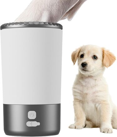 Автоматичний очищувач лап для собак та котів Huayeex | Електричний пристрій для чищення лап домашніх тварин | Чорний/Білий