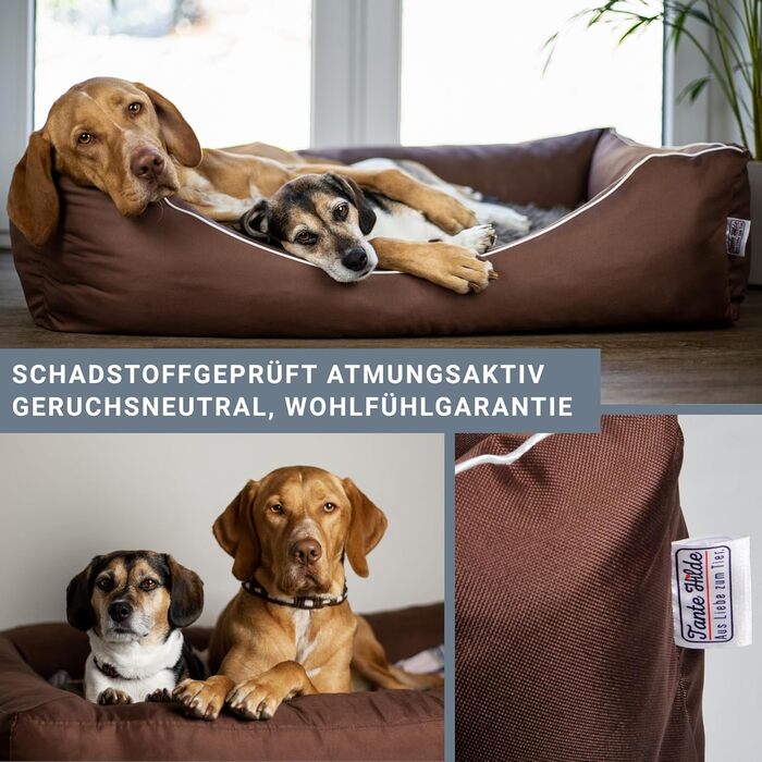 Танте Гільде лежанка для собак Нордерней – міцна, якісна, з вибором розмірів. Лежанка-кошик, лежанка-подушка (Чорний XL 80x60 см, ідеально для маленьких собак) L 80 x W 60 x H 20 см Чорний