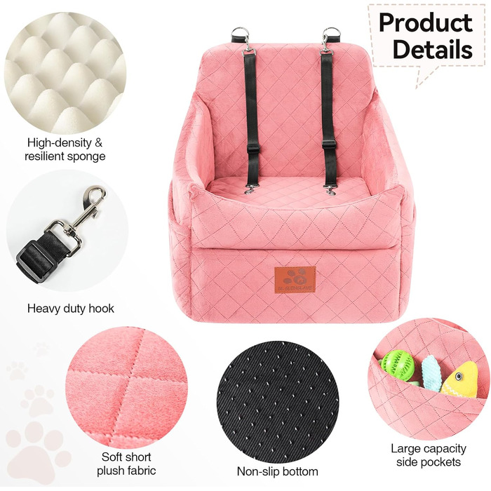 Автокрісло для собак: м'яке, знімне, для малих та середніх порід (до 16 кг)