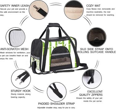 Транспортна переноска для собак та котів Xingruyun Bambus, 43x26x30 см - складана, з міцного оксфорду