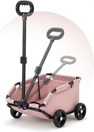 Транспортна переноска для собак та котів на колесах, складна | Рожева переноска-тролей для собак та котів