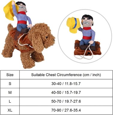 Костюм для собак Filfeel: Веселий костюм на Хелловін, ковбойська куртка для собак маленьких, середніх та великих розмірів (L, XL, для їзди)