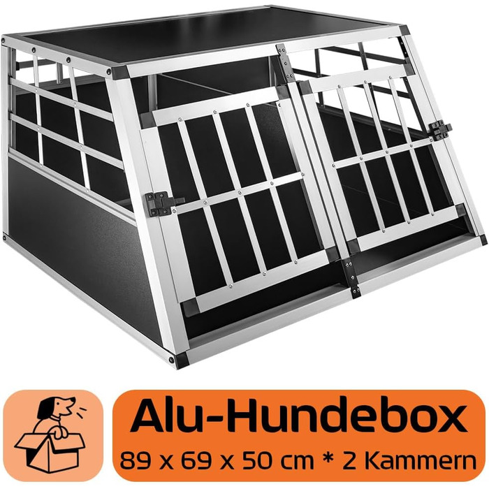 Транспортна переноска для собак Petigi Hundebox: алюмінієва переноска для автомобіля, 89 x 69 x 50 см