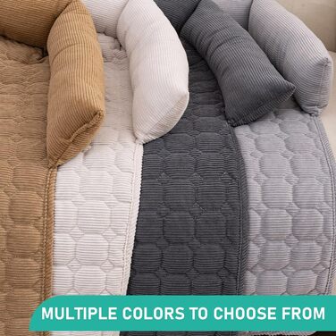 OKYUK Преміум лежанка для собак - захист дивану для тварин, ручної роботи та пральна подушка для собак, пухка підстилка для собак всіх розмірів (75 x 75 см) (90 x 90 x 10 см, Kord Бежевий)