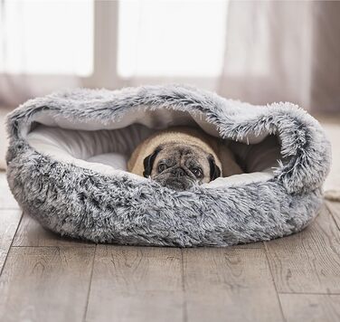 Кігтеточка-лежанка для котів та собак Weltbild - затишна печерка Ø 60 см з плюшу, як лежанка для котів або собак, печерка, що можна прати