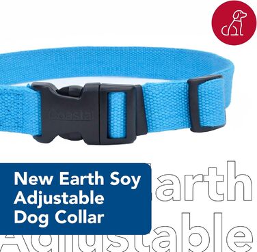 Регульований нашийник для собак Coastal New Earth Soja, фуксія, 1,9 x 30,5–45,7 см, екологічний соєвий матеріал