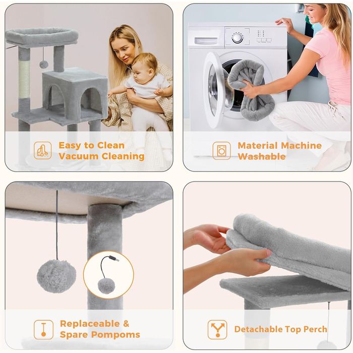 PAWZ Road Котячий комплекс з драбиною та будиночком, 113 см, зелений. Двоярусна кішка, кігтеточка, лежанка для котів, котячий будинок, турнік, кішка, витривала