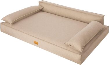 Ліжко-матрац для собак DOGGY XXL 120x77 см, бежеве, зручне спальне місце для малих і великих собак, лежак для домашніх тварин