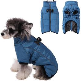 Теплий зимовий одяг для собак Savlot: водонепроникна куртка з флісовою підкладкою для малих, середніх та великих собак, XL, блакитна