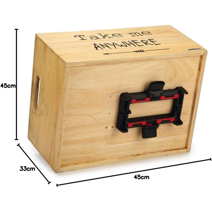 Дерев'яний велосипедний кошик Beeztees K&Bz, 45 x 33 x 45 см, чорний